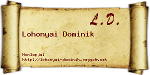 Lohonyai Dominik névjegykártya